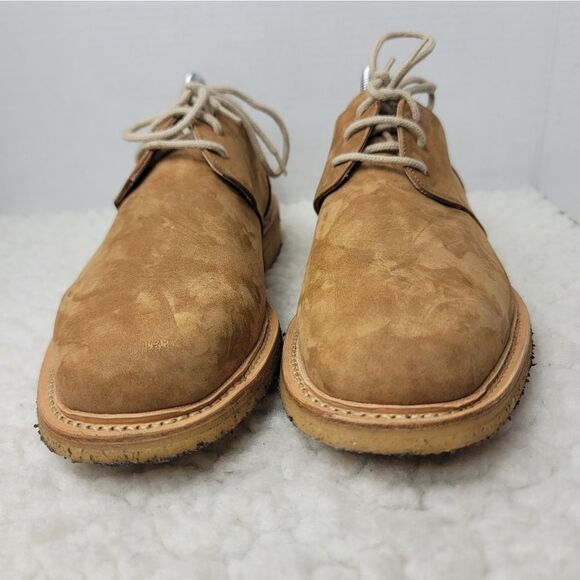 Façonnable Mens Derby Comfort Casual Shoes Size 8.5 Tan Nubuck Suede Crepe Sole - Picture 2 of 10